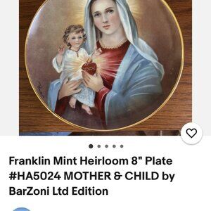 Franklin Mint Heirloom Recommendation Mother and Child plate by Barzoni $20